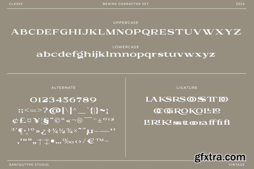 Benira Vintage Classy Serif Font 9T5R6GX Benira Vintage Classy Serif Font 9T5R6GX