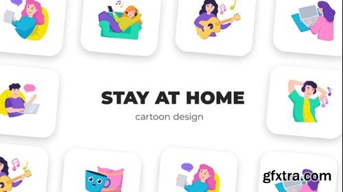 Videohive Stay at home - Cartoon Design 54697523 Videohive Stay at home - Cartoon Design 54697523