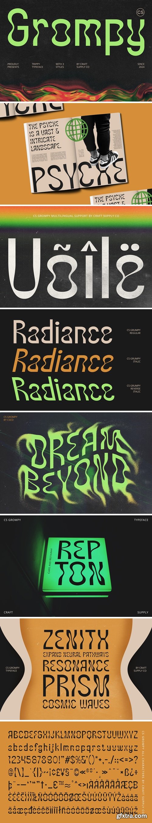 CM - Grompy – Psychedelic Font 286648872 CM - Grompy – Psychedelic Font 286648872