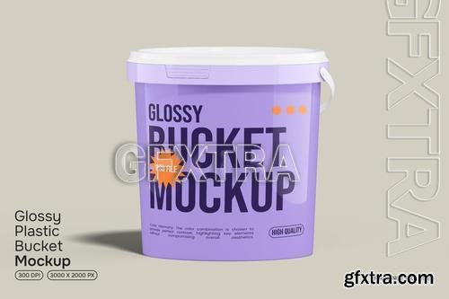 Glossy Plastic Bucket Mockup K6B6V6A Glossy Plastic Bucket Mockup K6B6V6A