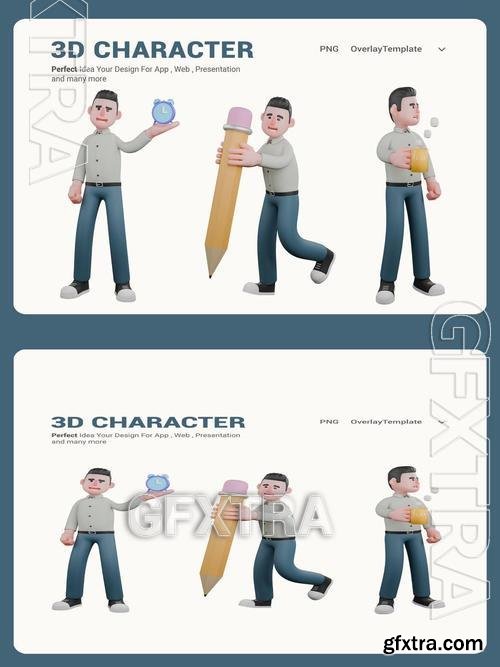 High Resolution Writer 3D Cartoon Character ZZZM5PJ High Resolution Writer 3D Cartoon Character ZZZM5PJ