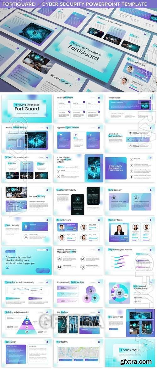 Fortiguard - Cyber Security Powerpoint Template 3B3R2XG
