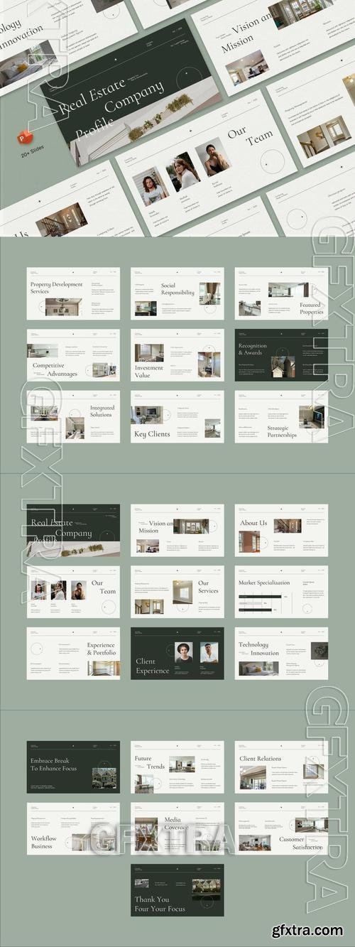 Cream Green Minimalist Compay Profile | 003 AG8Z5NR