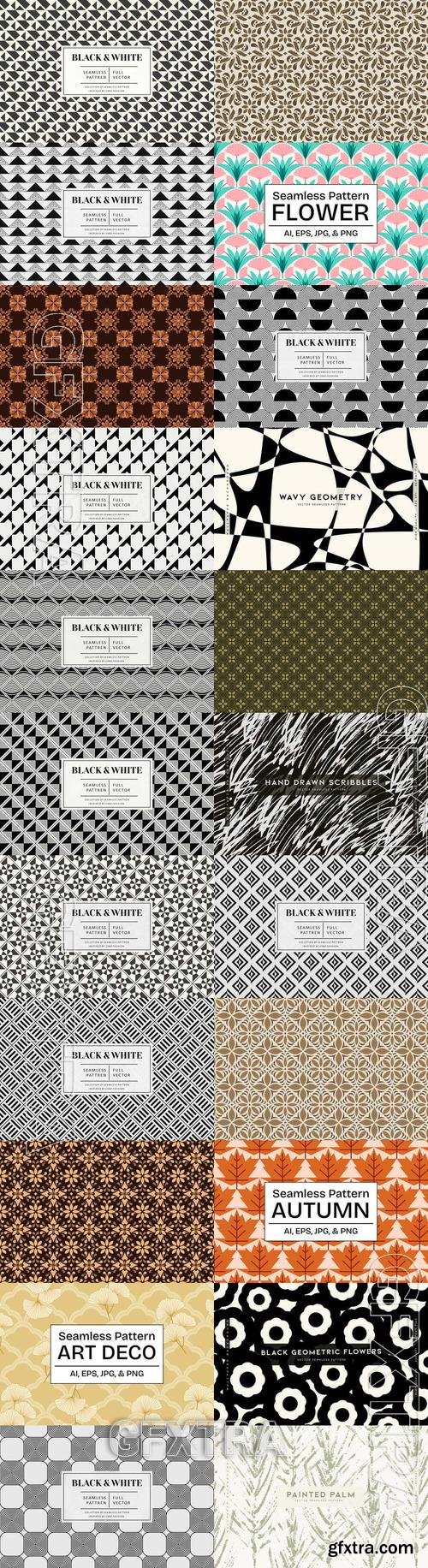 22 Classic Seamless Patterns Vector Set