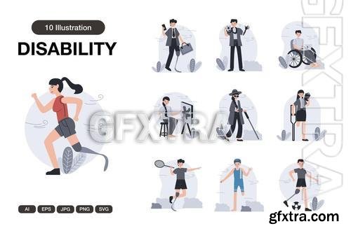 Disability Character Illustrations YJ2WCVE Disability Character Illustrations YJ2WCVE