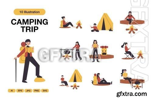 Camping Trip Illustrations NHFT36V Camping Trip Illustrations NHFT36V