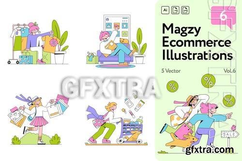 Magzy Ecommerce, Shopping Illustrations Vol.6 ZUFJECS Magzy Ecommerce, Shopping Illustrations Vol.6 ZUFJECS
