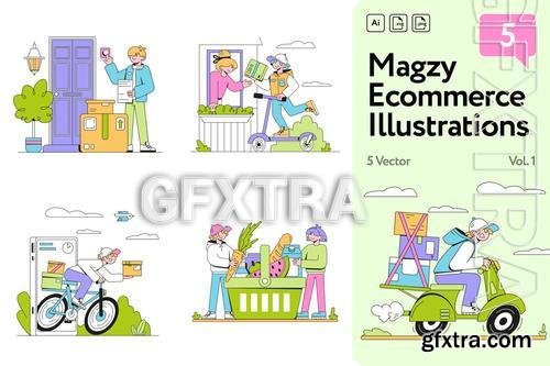 Magzy Ecommerce, Shopping Illustrations Vol.1 9S6C548 Magzy Ecommerce, Shopping Illustrations Vol.1 9S6C548