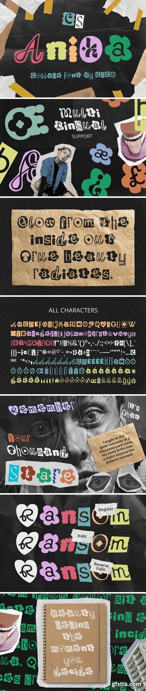 CM - CS Anika &ndash; Collage Font 285779492