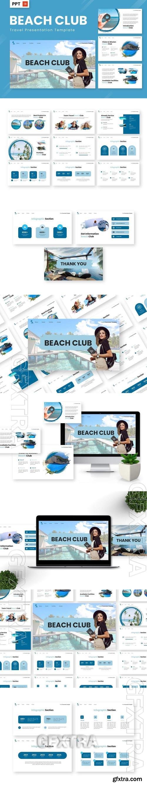 Beach Club - Travel Powerpoint Templates FZX3TSE