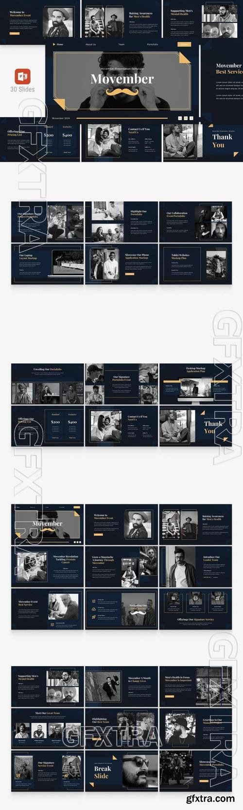 Dark Movember Mens Health Awareness Presentation F5JQK2M