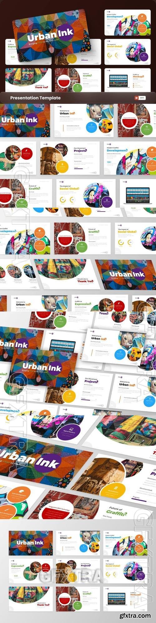 Urban Ink - Art PowerPoint Template CR9VLSH Urban Ink - Art PowerPoint Template CR9VLSH