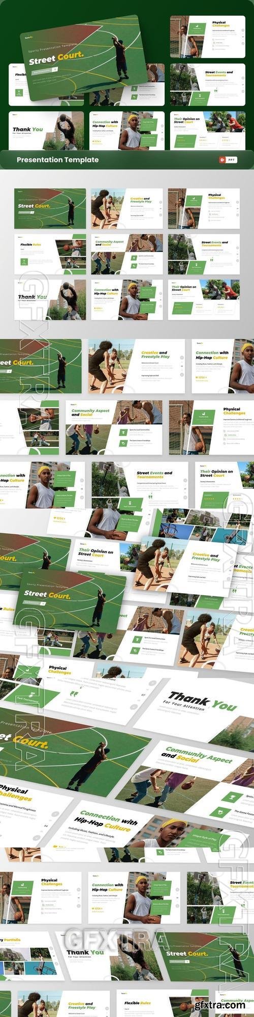 Street Court - Sport PowerPoint Template LWLJEUU