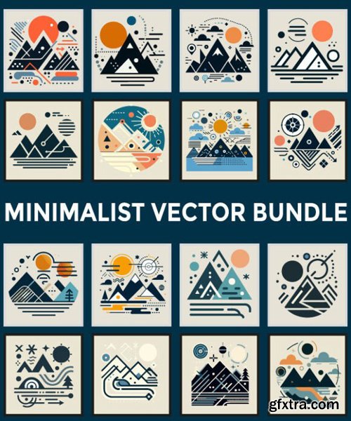 16 Geometric Outdoor Shapes - Minimalist Vector Bundle