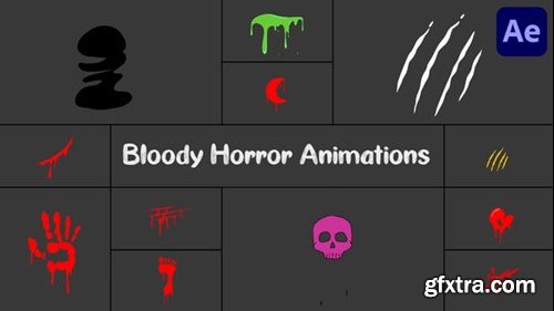 Videohive Bloody Horror Animations Pack for After Effects 54886258