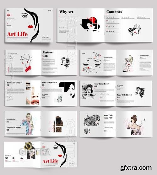 Art Exhibition Template Catalog Design Layout 766099957