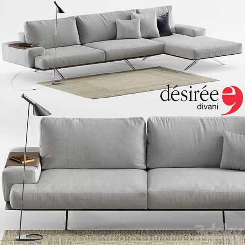 Sofa Desiree Platz Soft, lamp Louis Poulsen AJ, carpet Crate&amp;Barrel