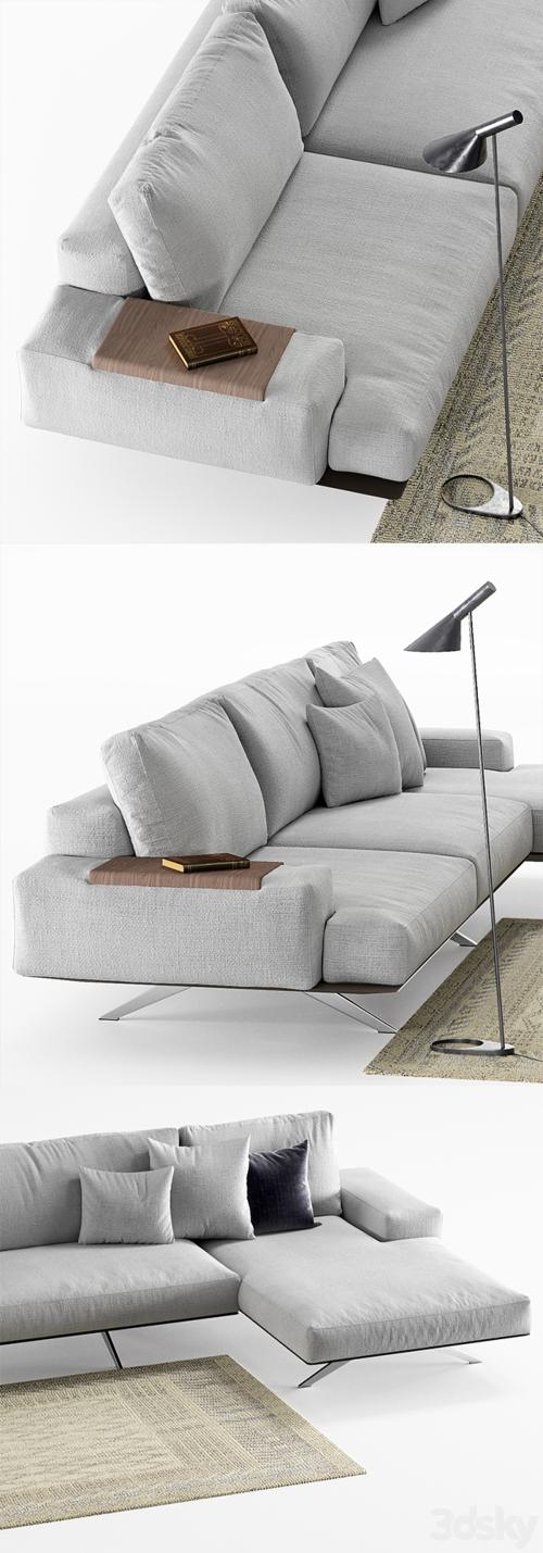 Sofa Desiree Platz Soft, lamp Louis Poulsen AJ, carpet Crate&amp;Barrel