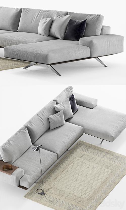 Sofa Desiree Platz Soft, lamp Louis Poulsen AJ, carpet Crate&amp;Barrel