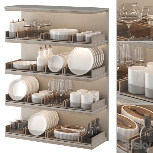 A set of dishes for filling the kitchen: plates, glasses, mugs, jars A set of dishes for filling the kitchen: plates, glasses, mugs, jars