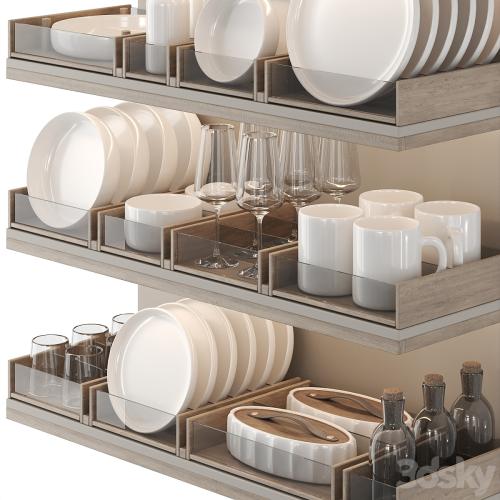 A set of dishes for filling the kitchen: plates, glasses, mugs, jars A set of dishes for filling the kitchen: plates, glasses, mugs, jars