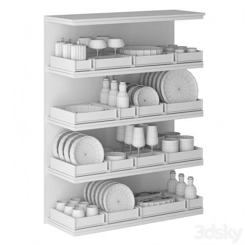 A set of dishes for filling the kitchen: plates, glasses, mugs, jars A set of dishes for filling the kitchen: plates, glasses, mugs, jars