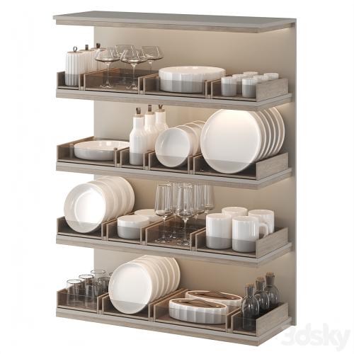 A set of dishes for filling the kitchen: plates, glasses, mugs, jars A set of dishes for filling the kitchen: plates, glasses, mugs, jars