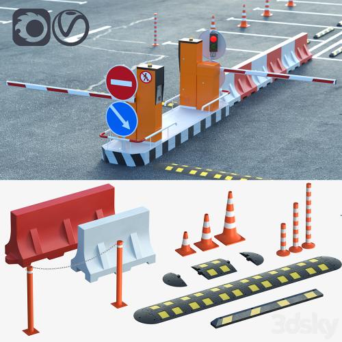 Equipment for the creation of parking lots, road fences Equipment for the creation of parking lots, road fences