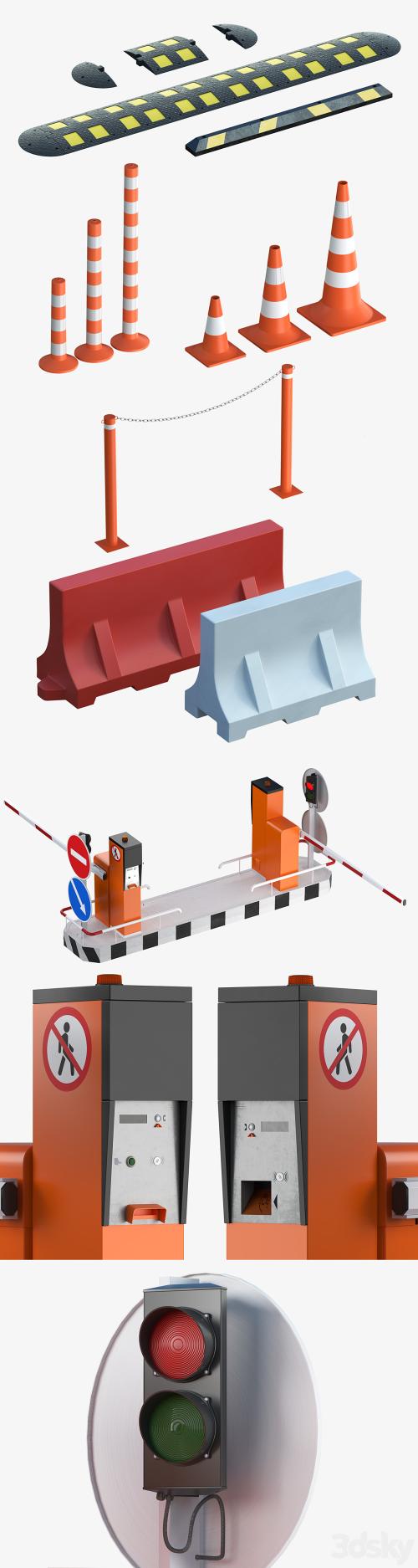 Equipment for the creation of parking lots, road fences Equipment for the creation of parking lots, road fences