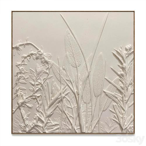 Plaster two square photo frames D-176 Plaster two square photo frames D-176