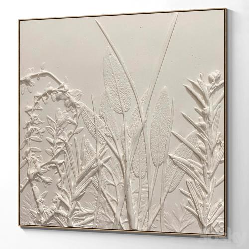 Plaster two square photo frames D-176 Plaster two square photo frames D-176