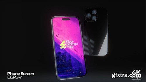 Videohive Black Phone Screen Mockup 55193413