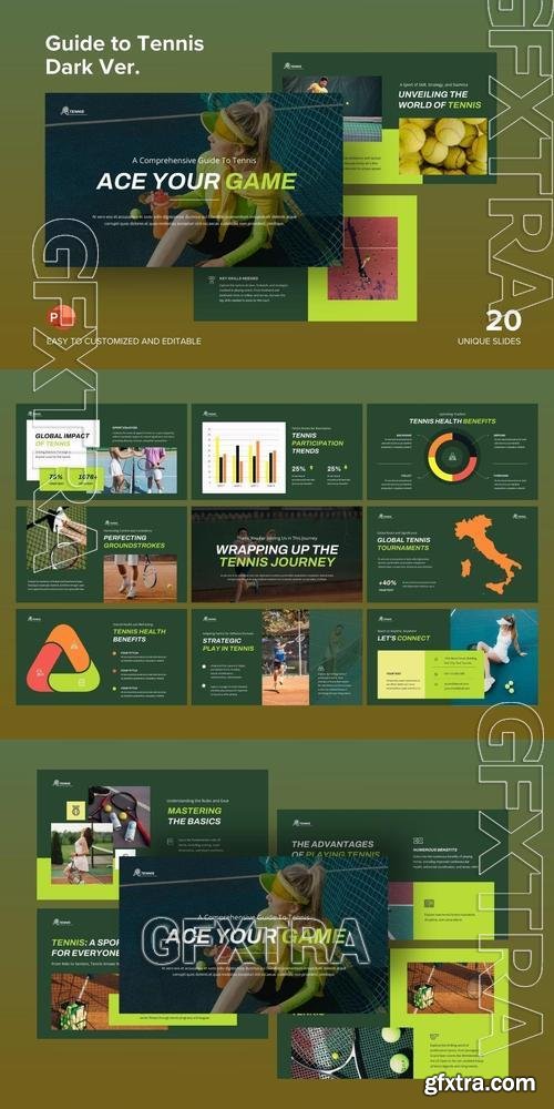 Guide to Tennis Dark Ver. - Powerpoint Template CLJ5KBL Guide to Tennis Dark Ver. - Powerpoint Template CLJ5KBL