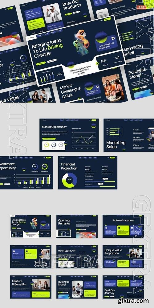 Dark Blue Lime UI/UX Pitch Deck Agency Template WXQRAPZ