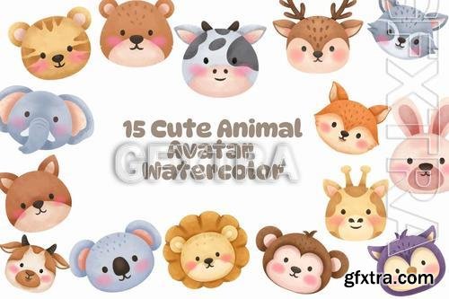 Cute Animal Avatar Watercolor A5NBLCG