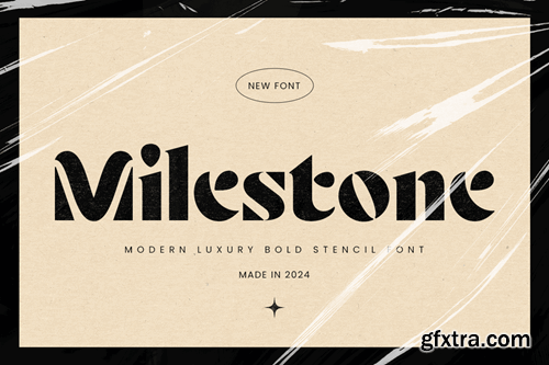 Milestone - Modern Luxury Bold Stencil Font YH8TS35 Milestone - Modern Luxury Bold Stencil Font YH8TS35