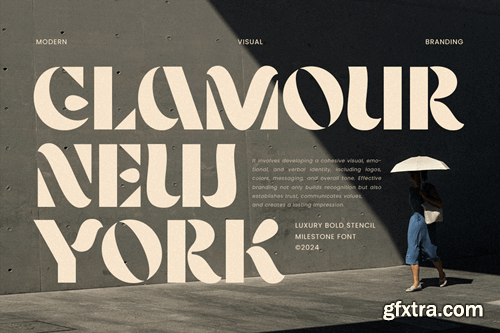 Milestone - Modern Luxury Bold Stencil Font YH8TS35 Milestone - Modern Luxury Bold Stencil Font YH8TS35