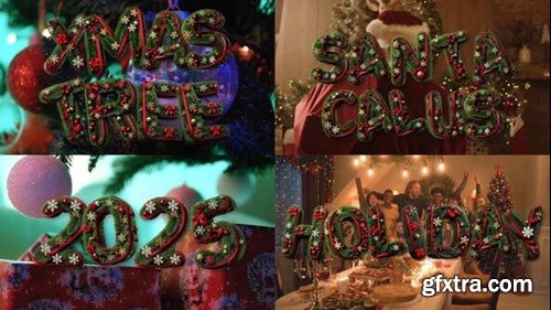 Videohive Christmas 3D Fir Tree Typography Letters Pack 55315531 Videohive Christmas 3D Fir Tree Typography Letters Pack 55315531
