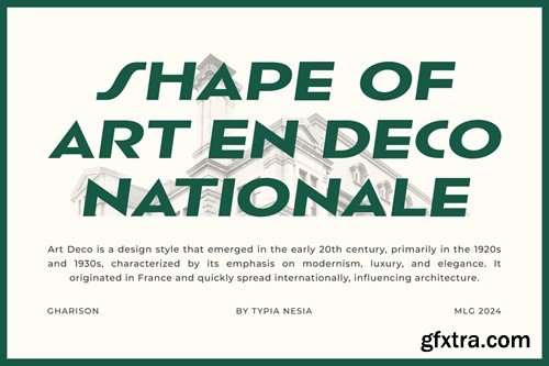 Gharison - Modern Art Deco Italic Font DMR2ARD Gharison - Modern Art Deco Italic Font DMR2ARD