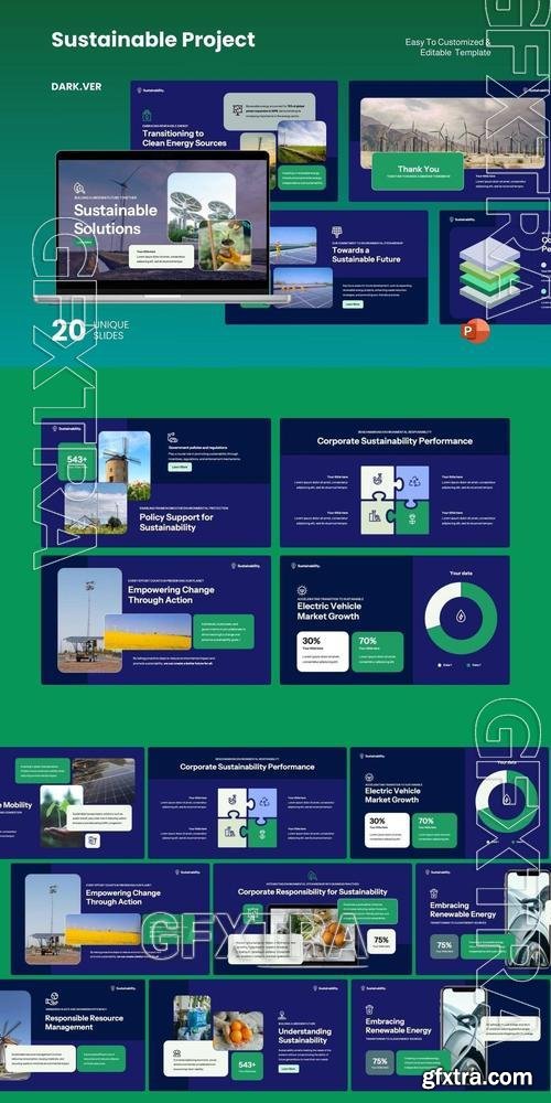 Sustainable Project Dark Ver. - Powerpoint QTK75BM
