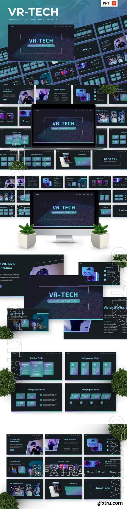 VR-Tech - Virtual Reality Powerpoint Templates ZEMSF9M