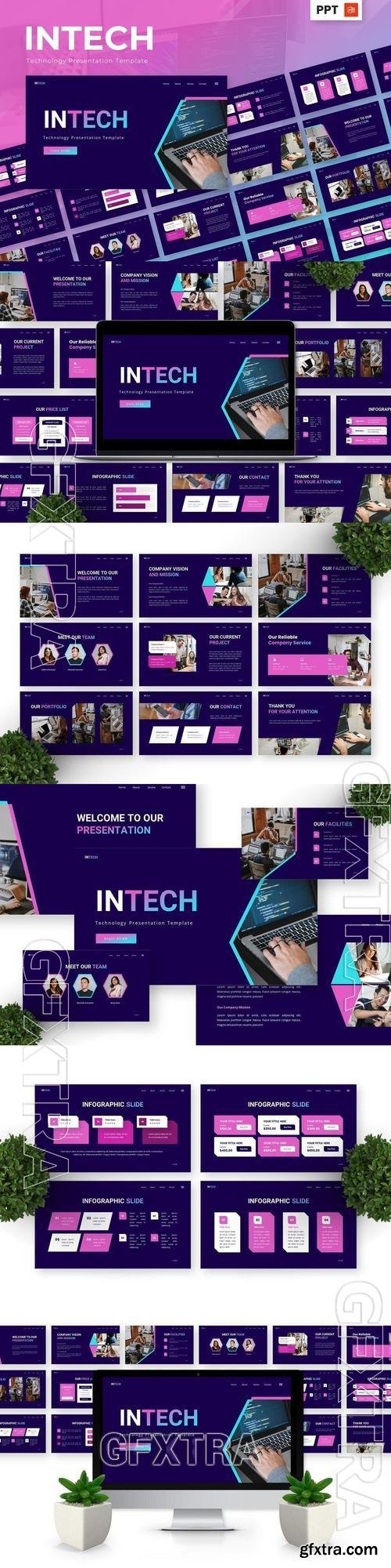 Intech - Technology Powerpoint Templates 3CJPHRG