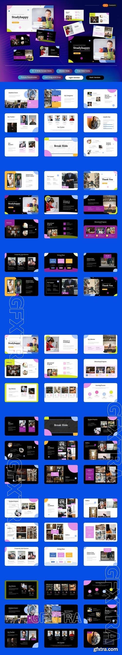 Studyhappy - Online Education PowerPoint Template YXT52FB Studyhappy - Online Education PowerPoint Template YXT52FB