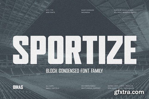 Sportize - Bold condensed sports fonts family EQ6PLRP