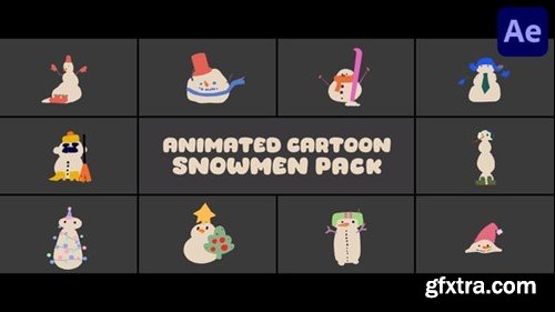 Videohive Cartoon Snowmen for After Effects 55460915 Videohive Cartoon Snowmen for After Effects 55460915