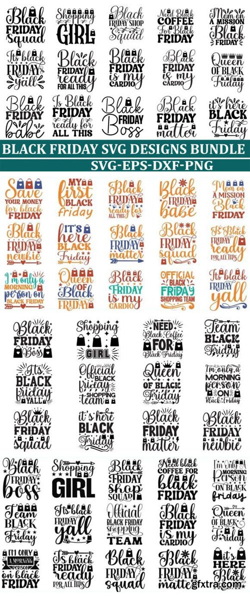 Black Friday SVG Design Bundle - Vector Design Templates