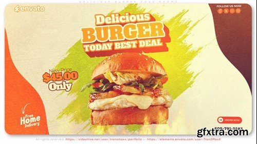 Videohive Delicious Burger Food Promo 55696237 Videohive Delicious Burger Food Promo 55696237
