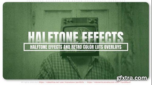 Videohive Halftone Effects and Retro Color LUTs Overlays 55814935