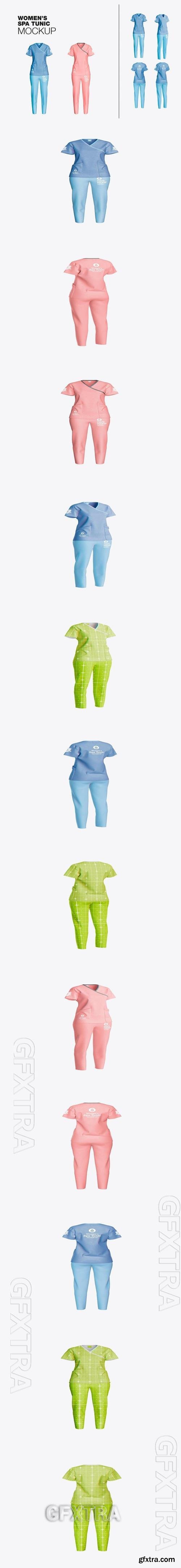 Set Womens Spa Tunic Mockup W4A53NJ