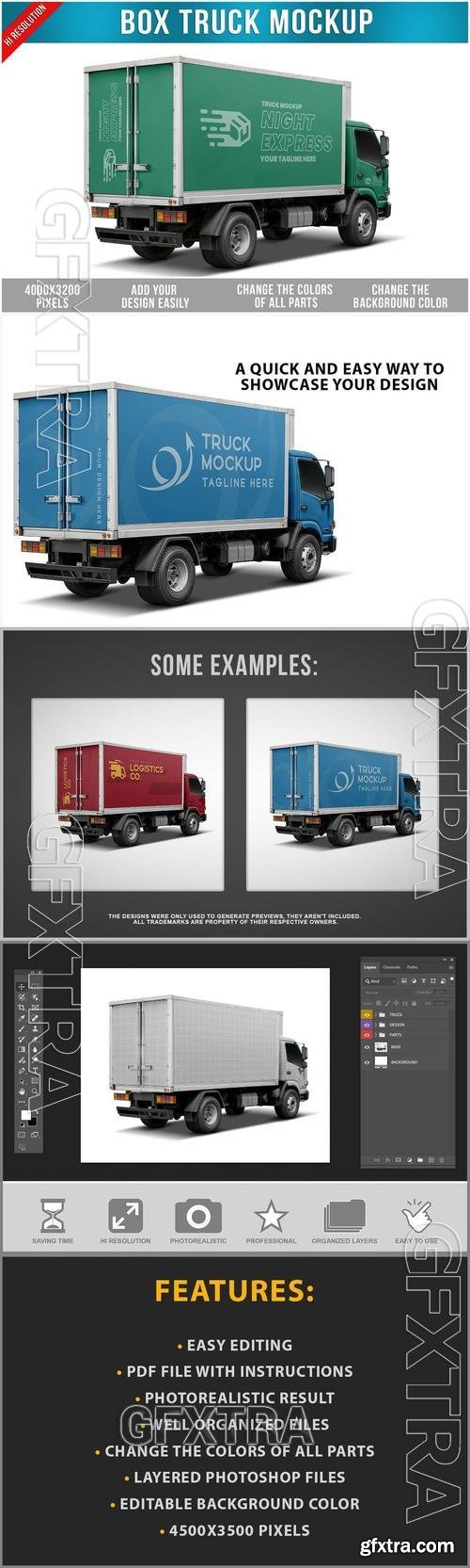 Box Truck Mockup 4WUA7CV Box Truck Mockup 4WUA7CV